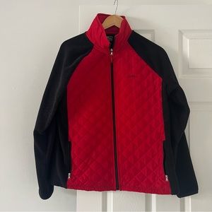 Ralph lauren active black fleece and red quilted jacket